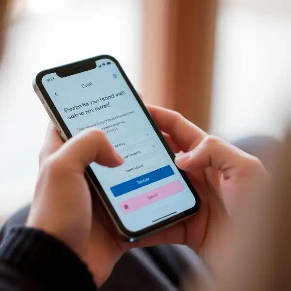 مستخدم يشارك في استطلاع عبر تطبيق YouGov على الهاتف.